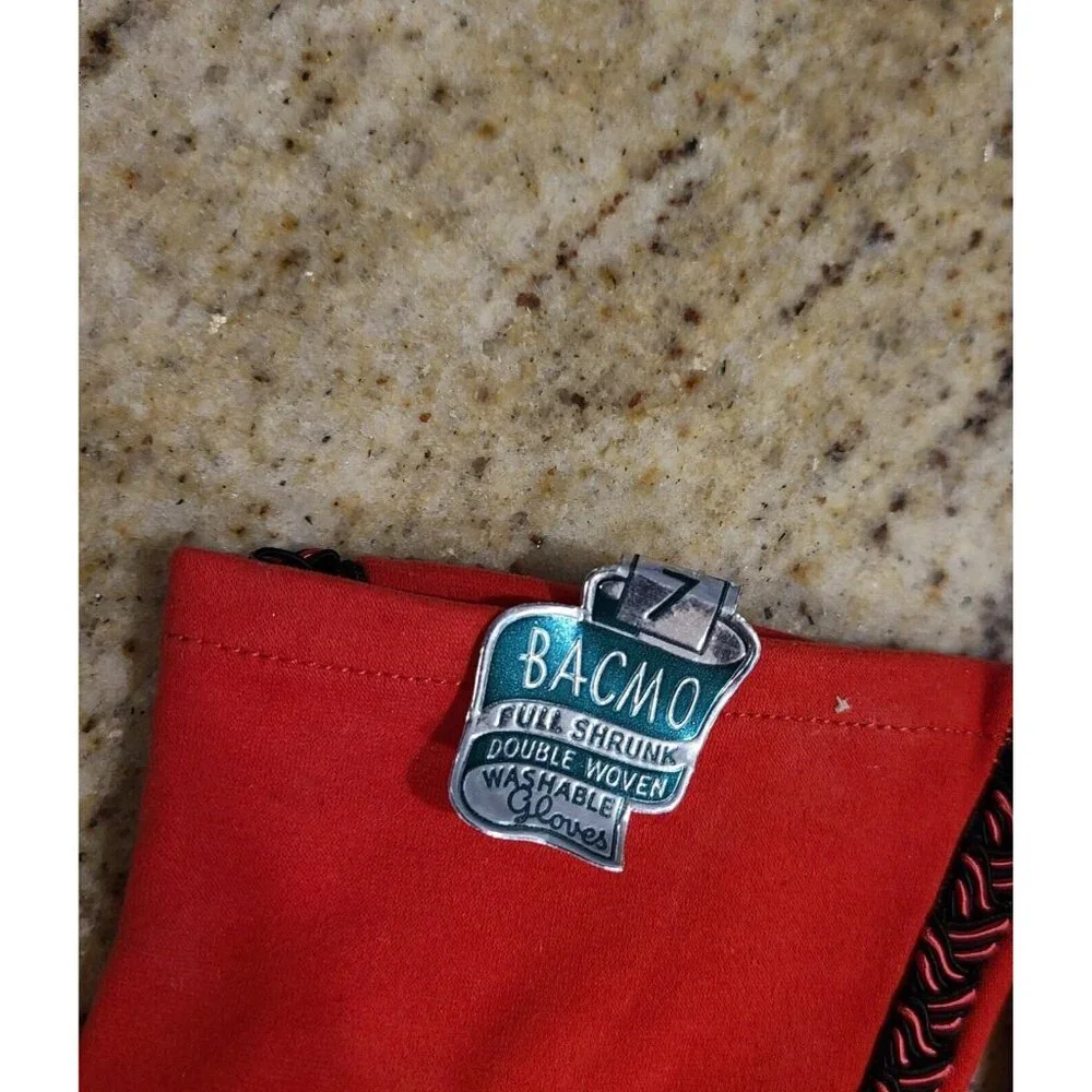 New! Vintage Size M 7 Red Black Stretch Formal 8.5